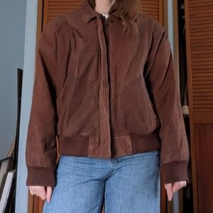 Vintage Leather Bomber Jacket